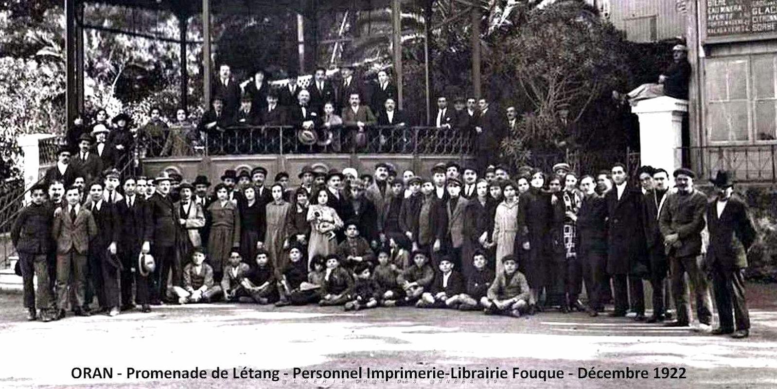 1912- Oran - Promenade de Letang - Personnel Imprimerie-Librairie Fouque2 - Decembre1922.jpg